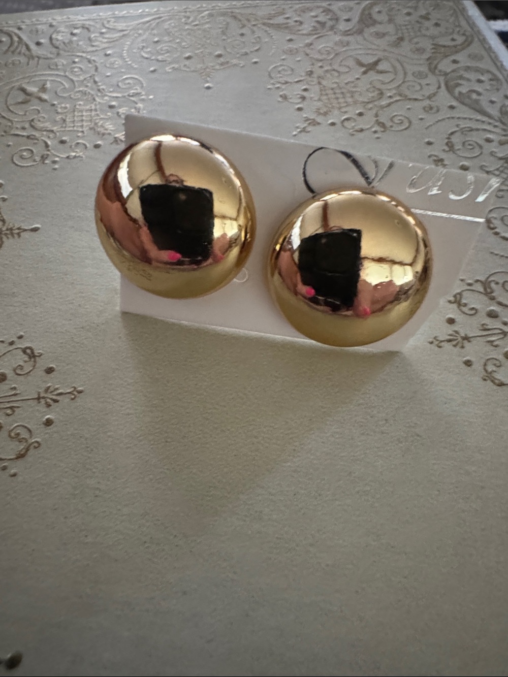Classic Gold Dome Button Earrings
